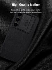 NILLKIN Qin Pro Series for Samsung Galaxy S24 FE Case with Card Slots Leather Phone Cover by The Case Factory