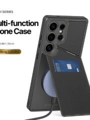 DUX DUCIS Rafi II Series For Samsung Galaxy S25 Ultra Magnetic Case Leather Back Cover with RFID Blocking Card Slots by The Case Factory