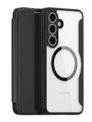 DUX DUCIS Skin X Pro Series For Samsung Galaxy S25 Leather Case Flip Cover | Compatible with MagSafe Black Samsung Galaxy S25 by The Case Factory