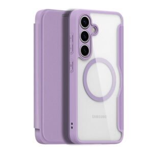 DUX DUCIS Skin X Pro Series For Samsung Galaxy S25+ Leather Case Flip Cover | Magnetic Support Purple Samsung Galaxy S25+ by The Case Factory