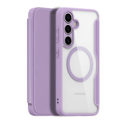 DUX DUCIS Skin X Pro Series For Samsung Galaxy S25+ Leather Case Flip Cover | Magnetic Support Purple Samsung Galaxy S25+ by The Case Factory