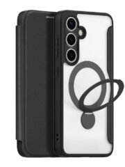 DUX DUCIS Skin X Pro Series For Samsung Galaxy S25+ Leather Case Rotary Kickstand Cover | Magnetic Support Black Samsung Galaxy S25+ by The Case Factory