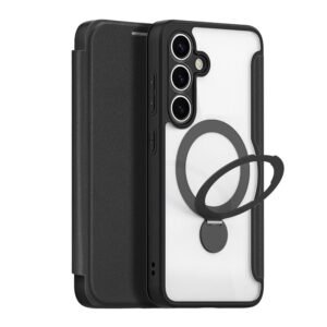 DUX DUCIS Skin X Pro Series For Samsung Galaxy S25+ Leather Case Rotary Kickstand Cover | Magnetic Support Black Samsung Galaxy S25+ by The Case Factory