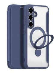 DUX DUCIS Skin X Pro Series For Samsung Galaxy S25+ Leather Case Rotary Kickstand Cover | Magnetic Support Blue Samsung Galaxy S25+ by The Case Factory