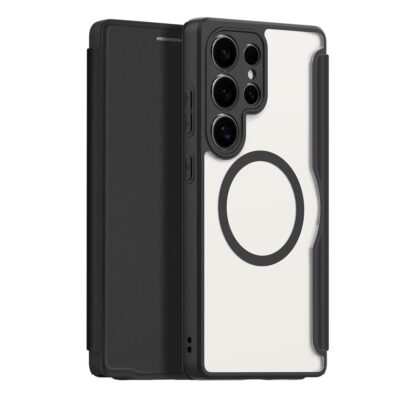 DUX DUCIS Skin X Pro Series For Samsung Galaxy S25 Ultra Leather Case Flip Cover | Compatible with MagSafe Black Samsung Galaxy S25 Ultra by The Case Factory