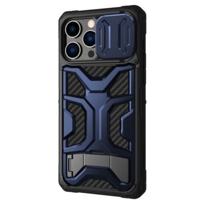 NILLKIN for iPhone 14 Pro Max Adventurer Pro Anti-drop Phone Case Kickstand with Slide Camera Cover Phone Cover Support Wireless Charging Blue iPhone 14 Pro Max by The Case Factory