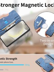 CASENEO For Samsung Galaxy S25 Magnetic Case Detachable Wallet Cross Texture Leather Phone Flip Cover by The Case Factory