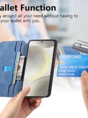 CASENEO For Samsung Galaxy S25 Magnetic Case Detachable Wallet Cross Texture Leather Phone Flip Cover by The Case Factory
