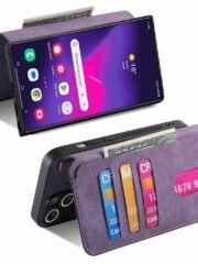 CASENEO MW-03 For Samsung Galaxy S25 Ultra Magnetic Case Detachable Zipper Wallet Leather Phone Cover by The Case Factory