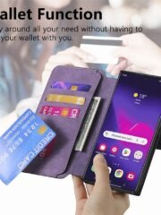 CASENEO MW-03 For Samsung Galaxy S25 Ultra Magnetic Case Detachable Zipper Wallet Leather Phone Cover by The Case Factory