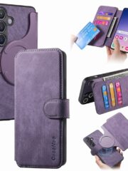CASENEO For Samsung Galaxy S25 Magnetic Case Detachable Wallet Leather Phone Cover Purple Samsung Galaxy S25 by The Case Factory