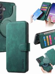 CASENEO For Samsung Galaxy S25 Magnetic Case Detachable Wallet Leather Phone Cover Green Samsung Galaxy S25 by The Case Factory
