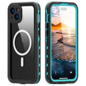 REDPEPPER Dot+ Series For iPhone 15 Plus Case IP68 Waterproof Clear Phone Cover | Compatible with MagSafe Blue iPhone 15 Plus by The Case Factory