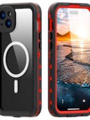 REDPEPPER Dot+ Series For iPhone 15 Plus Case IP68 Waterproof Clear Phone Cover | Compatible with MagSafe Red iPhone 15 Plus by The Case Factory