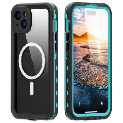 REDPEPPER Dot+ Series For iPhone 15 Phone Case IP68 Waterproof Clear Phone Cover | Compatible with MagSafe Blue iPhone 15 by The Case Factory