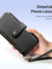 DUX DUCIS Lawa Series For Samsung Galaxy S25 Case Detachable Zipper Wallet Magnetic Cowhide Leather Cover by The Case Factory