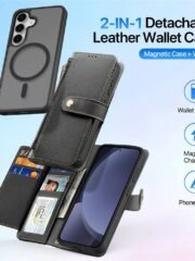 DUX DUCIS Lawa Series For Samsung Galaxy S25+ Case Detachable Zipper Wallet Magnetic Cowhide Leather Cover by The Case Factory