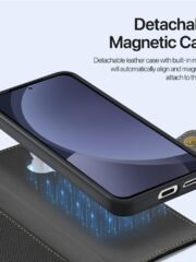 DUX DUCIS Lawa Series For Samsung Galaxy S25+ Case Detachable Zipper Wallet Magnetic Cowhide Leather Cover by The Case Factory