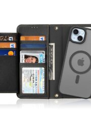 DUX DUCIS Lawa Series for iPhone 15 Case Detachable Zipper Wallet Cowhide Leather Cover | Compatible with MagSafe by The Case Factory