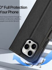DUX DUCIS Lawa Series for iPhone 15 Pro Max Case Detachable Zipper Wallet Cowhide Leather Cover | Compatible with MagSafe by The Case Factory