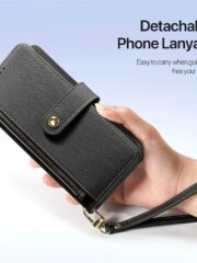 DUX DUCIS Lawa Series for iPhone 15 Pro Max Case Detachable Zipper Wallet Cowhide Leather Cover | Compatible with MagSafe by The Case Factory