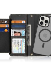DUX DUCIS Lawa Series for iPhone 15 Pro Max Case Detachable Zipper Wallet Cowhide Leather Cover | Compatible with MagSafe by The Case Factory