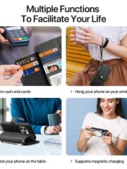 DUX DUCIS Lawa Series for iPhone 15 Pro Max Case Detachable Zipper Wallet Cowhide Leather Cover | Compatible with MagSafe by The Case Factory