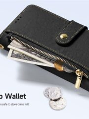 DUX DUCIS Lawa Series for iPhone 15 Pro Max Case Detachable Zipper Wallet Cowhide Leather Cover | Compatible with MagSafe by The Case Factory
