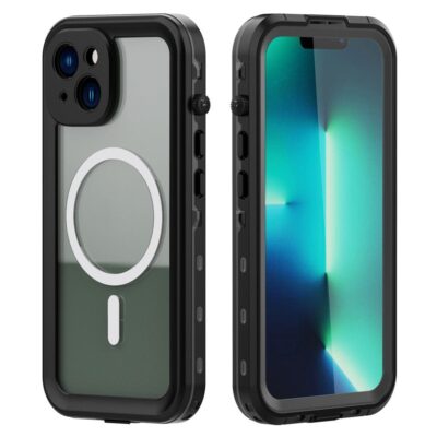 REDPEPPER Dot+ Series For iPhone 14 Plus Case IP68 Waterproof Clear Phone Cover | Compatible with MagSafe Black iPhone 14 Plus by The Case Factory