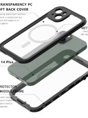 REDPEPPER Dot+ Series For iPhone 14 Plus Case IP68 Waterproof Clear Phone Cover | Compatible with MagSafe by The Case Factory
