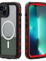 REDPEPPER Dot+ Series For iPhone 14 Plus Case IP68 Waterproof Clear Phone Cover | Compatible with MagSafe Red iPhone 14 Plus by The Case Factory