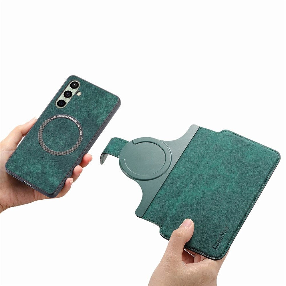 CASENEO MW-03 For Samsung Galaxy S24 FE Magnetic Case with Detachable Wallet Leather Phone Cover by The Case Factory