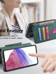 CASENEO MW-03 For Samsung Galaxy S24 FE Magnetic Case with Detachable Wallet Leather Phone Cover by The Case Factory