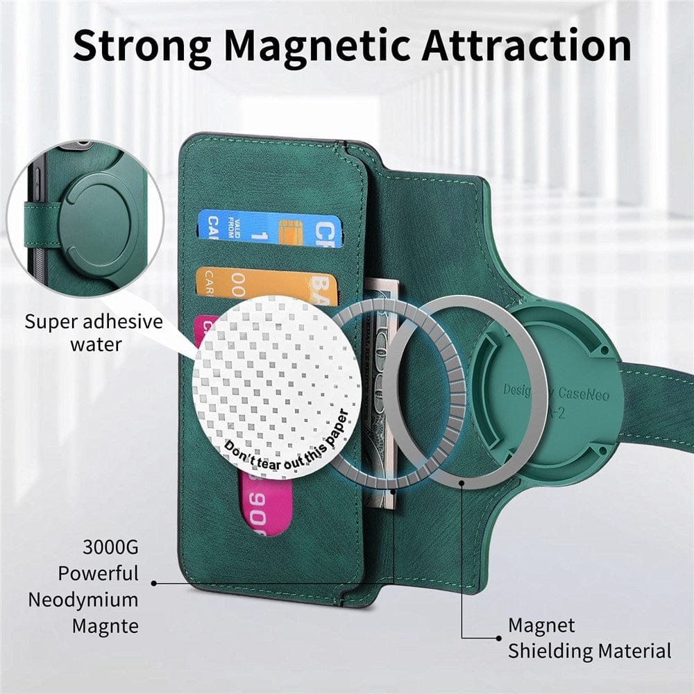 CASENEO MW-03 For Samsung Galaxy S24 FE Magnetic Case with Detachable Wallet Leather Phone Cover by The Case Factory