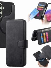 CASENEO MW-03 For Samsung Galaxy S24 FE Magnetic Case with Detachable Wallet Leather Phone Cover Black Samsung Galaxy S24 FE by The Case Factory