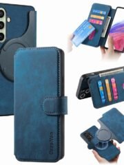 CASENEO MW-03 For Samsung Galaxy S24 FE Magnetic Case with Detachable Wallet Leather Phone Cover Dark Blue Samsung Galaxy S24 FE by The Case Factory