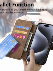 CASENEO MW-03 For iPhone 14 Pro Case Magnetic Detachable Wallet Leather Flip Phone Cover by The Case Factory