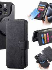 CASENEO MW-03 For iPhone 14 Pro Case Magnetic Detachable Wallet Leather Flip Phone Cover Black iPhone 14 Pro by The Case Factory
