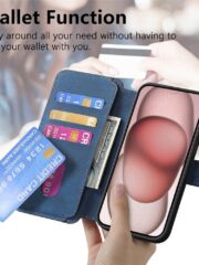 CASENEO MW-03 For iPhone 14 Case Magnetic Detachable Wallet Leather Flip Phone Cover by The Case Factory