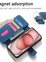 CASENEO MW-03 For iPhone 14 Case Magnetic Detachable Wallet Leather Flip Phone Cover by The Case Factory