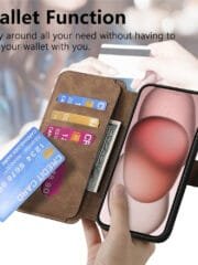 CASENEO MW-03 For iPhone 14 Plus Case Magnetic Detachable Wallet Leather Flip Phone Cover by The Case Factory