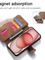 CASENEO MW-03 For iPhone 14 Plus Case Magnetic Detachable Wallet Leather Flip Phone Cover by The Case Factory