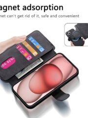 CASENEO MW-03 For iPhone 13 Case Magnetic Detachable Wallet Leather Flip Phone Cover by The Case Factory