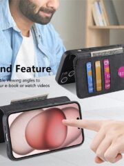 CASENEO MW-03 For iPhone 13 Case Magnetic Detachable Wallet Leather Flip Phone Cover by The Case Factory
