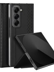 DUX DUCIS Bril Series For Samsung Galaxy Z Fold Special Edition Case with Card Slot Leather Phone Cover Stand Black Samsung Galaxy Z Fold Special Edition by The Case Factory