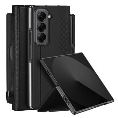 DUX DUCIS Bril Series For Samsung Galaxy Z Fold Special Edition Case Leather Stand Phone Cover with Pen Holder Black Samsung Galaxy Z Fold Special Edition by The Case Factory