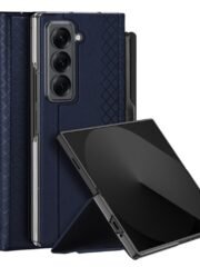 DUX DUCIS Bril Series For Samsung Galaxy Z Fold Special Edition Case Leather Stand Phone Cover with Pen Holder Blue Samsung Galaxy Z Fold Special Edition by The Case Factory