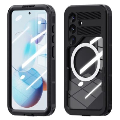 REDPEPPER For Samsung Galaxy S25 IP68 Waterproof Magnetic Case Clear Phone Cover Black Samsung Galaxy S25 by The Case Factory