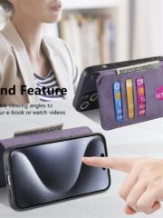 CASENEO MW-03 For iPhone 14 Pro Max Case Magnetic Detachable Wallet Leather Flip Phone Cover by The Case Factory