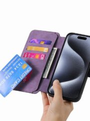 CASENEO MW-03 For iPhone 14 Pro Max Case Magnetic Detachable Wallet Leather Flip Phone Cover by The Case Factory